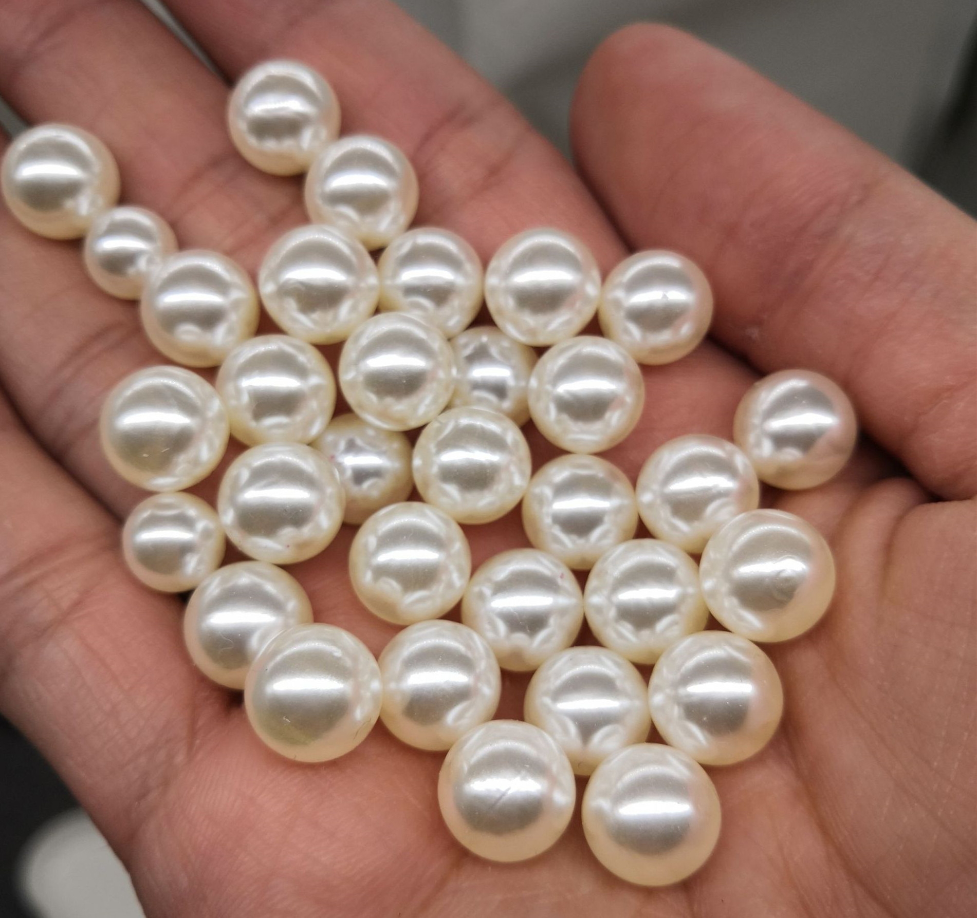 wholesale 4-16mm high quality ABS imitation pearl with hole raw white pearl DIY bag necklace accessories