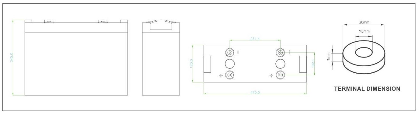 2V 3000AH AGM Sealed Lead Acid Battery High Energy Density For General Purpose