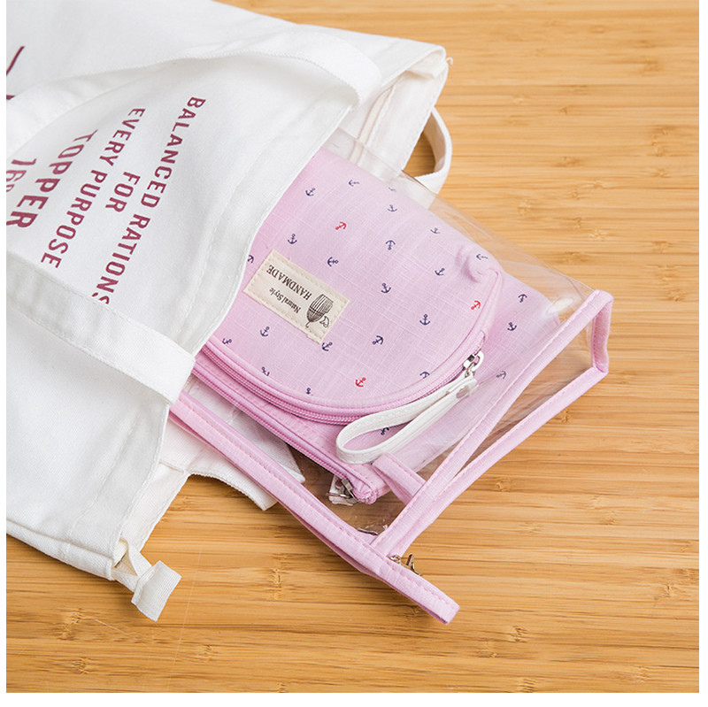 Lady Private Label Waterproof Portable Pink Cosmetic Bag Sets