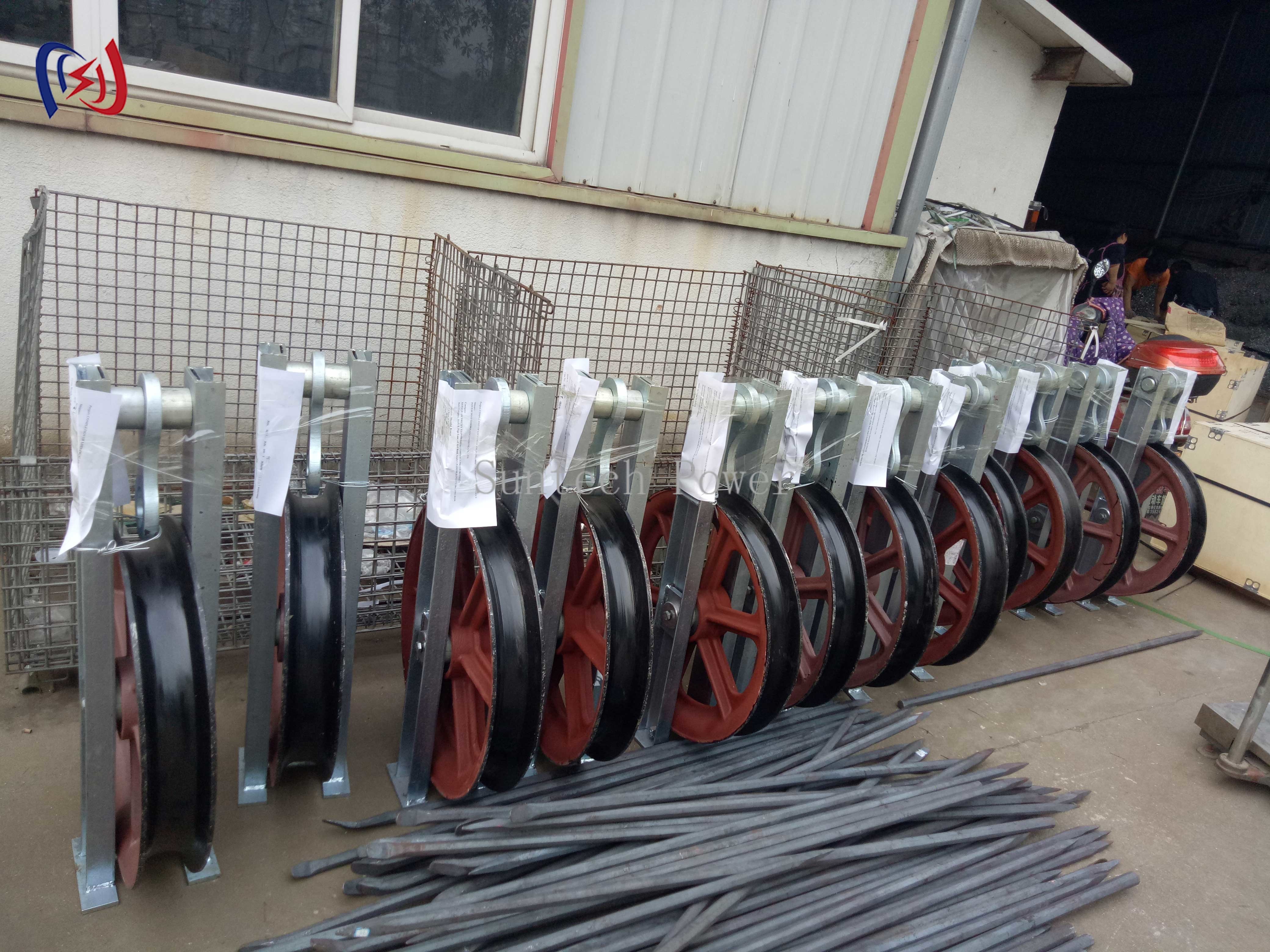 High Speed Turning Block Single Steel Sheave Conductor Fiber Optic Stringing Blocks