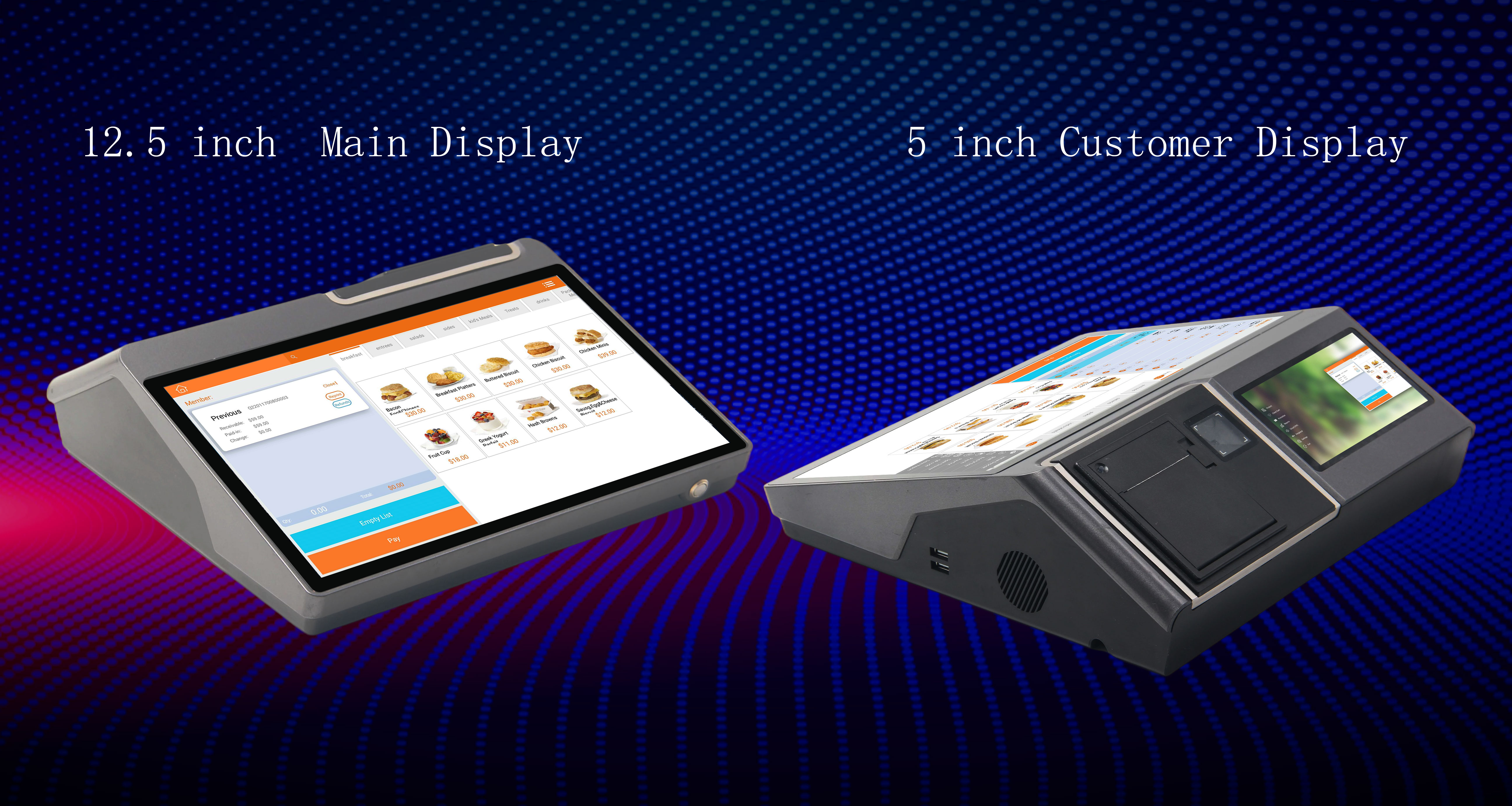 AS12Pro All-In-One POS Terminal for Cafes 2D Scanner and Cash Register Printer Included