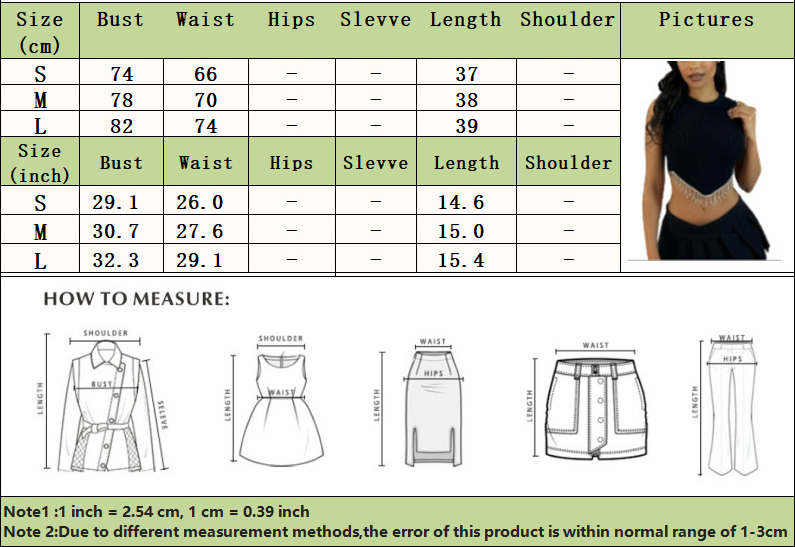 Women Casual Dress Sexy Crop Sleeveless Top With Metal Chain Fringe Vest Midi Dress