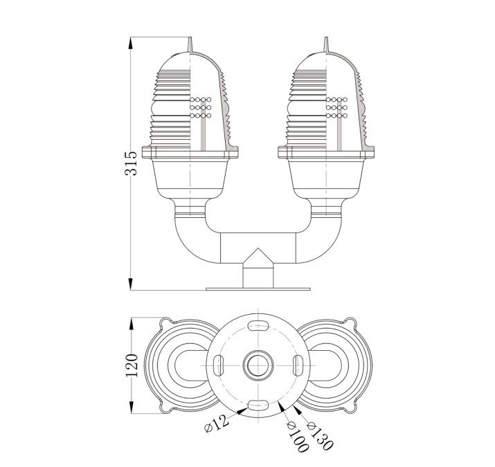 32.5cd / 10cd FAA L-810 Double Aircraft Warning Lighting For Towers