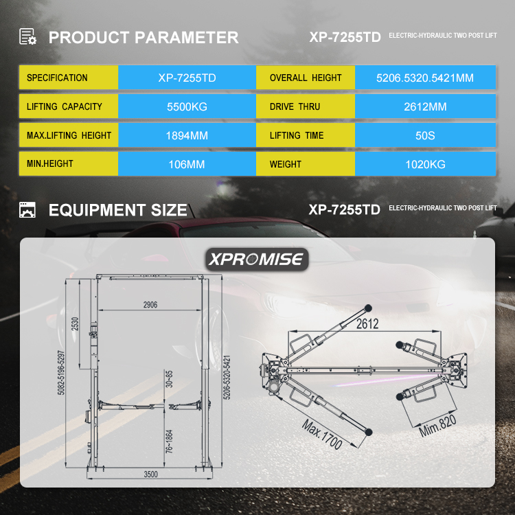 High Quality Two Post Hoist Hydraulic Vehicle Car Lift