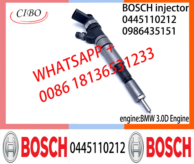 BOSCH Common fuel Injector 0445110212 0986435151 13537794652 13537794919 for BMW 3.0D