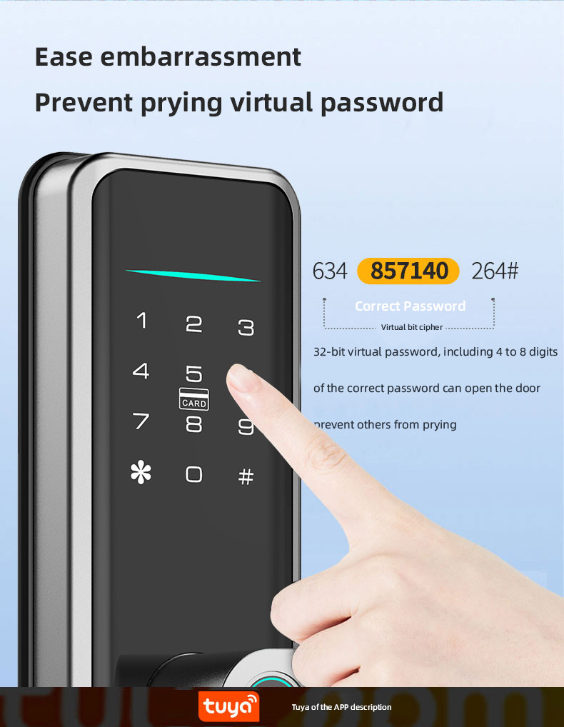 6V Wireless Door Lock Intelligent Wifi Deadbolt Door Lock For Home