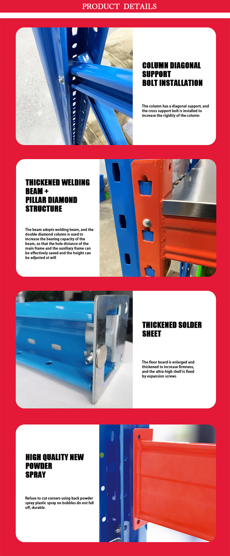 Industrial Grade Cold Rolled Steel Warehouse Storage Racks Durable