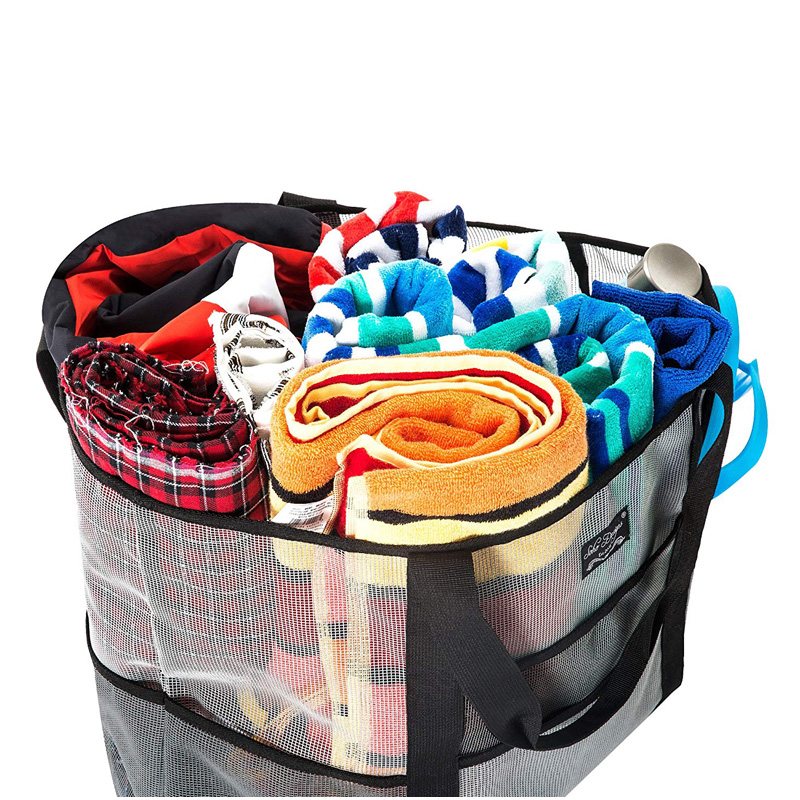 Mesh Beach Bag Large Lightweight Market Grocery Picnic Toy Tote Summer Bag