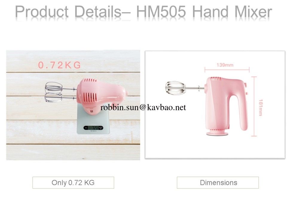 Cute Slim Pink HM505 Hand Mixer