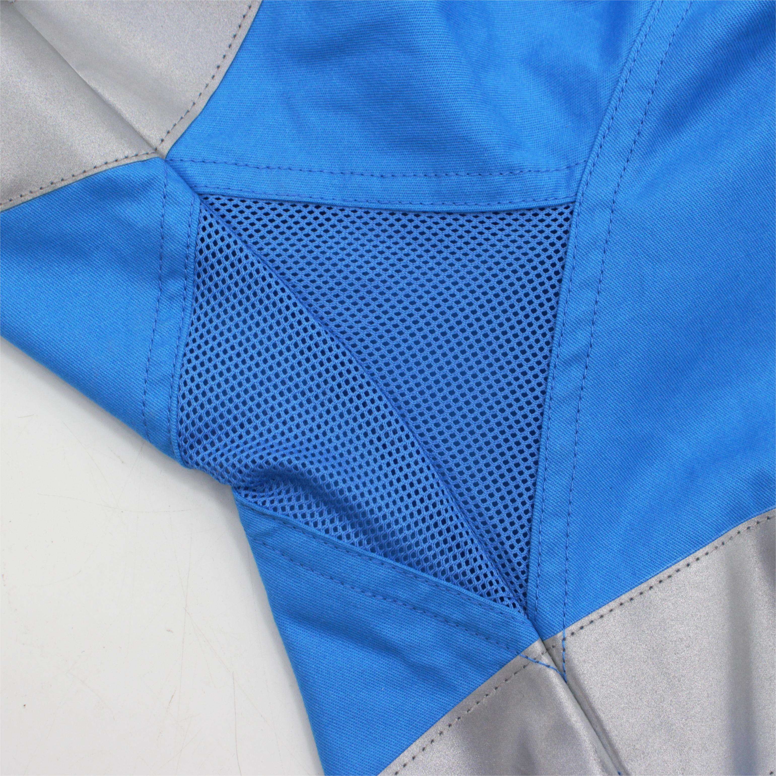 Custom Royal Blue Hi Vis Safety Men Shirt Reflective Road Safety Mining Shirts Wholesale Engineering Uniform Workwear