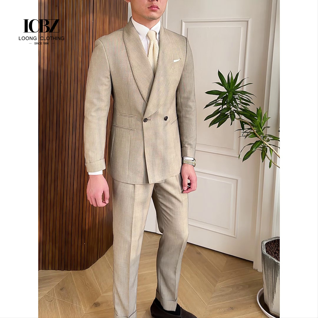 Nonwoven Weaving Method Wool Cotton Slim Fit Business Formal Men Suit Jacket Blazers