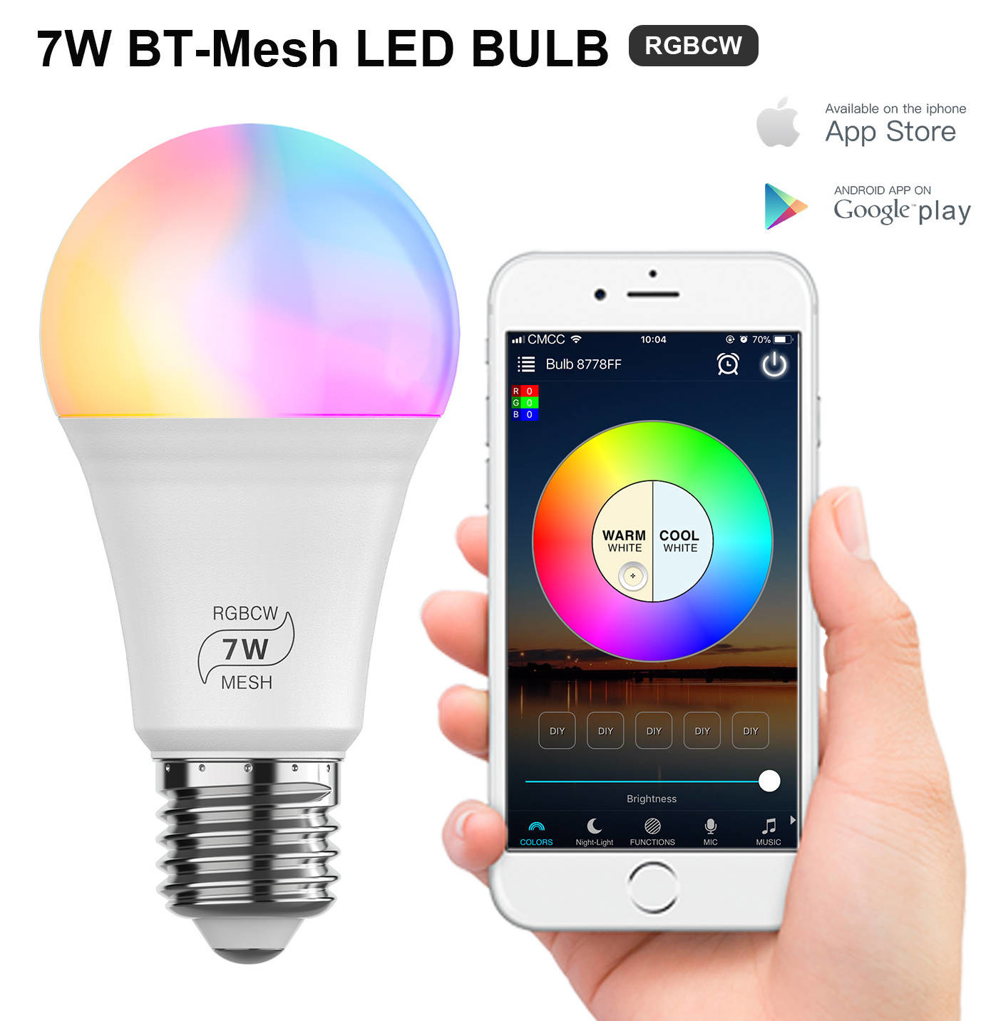 E26 Music Bulb Bluetooth Mesh Speaker Light Bulb Smart Lamp Group Control