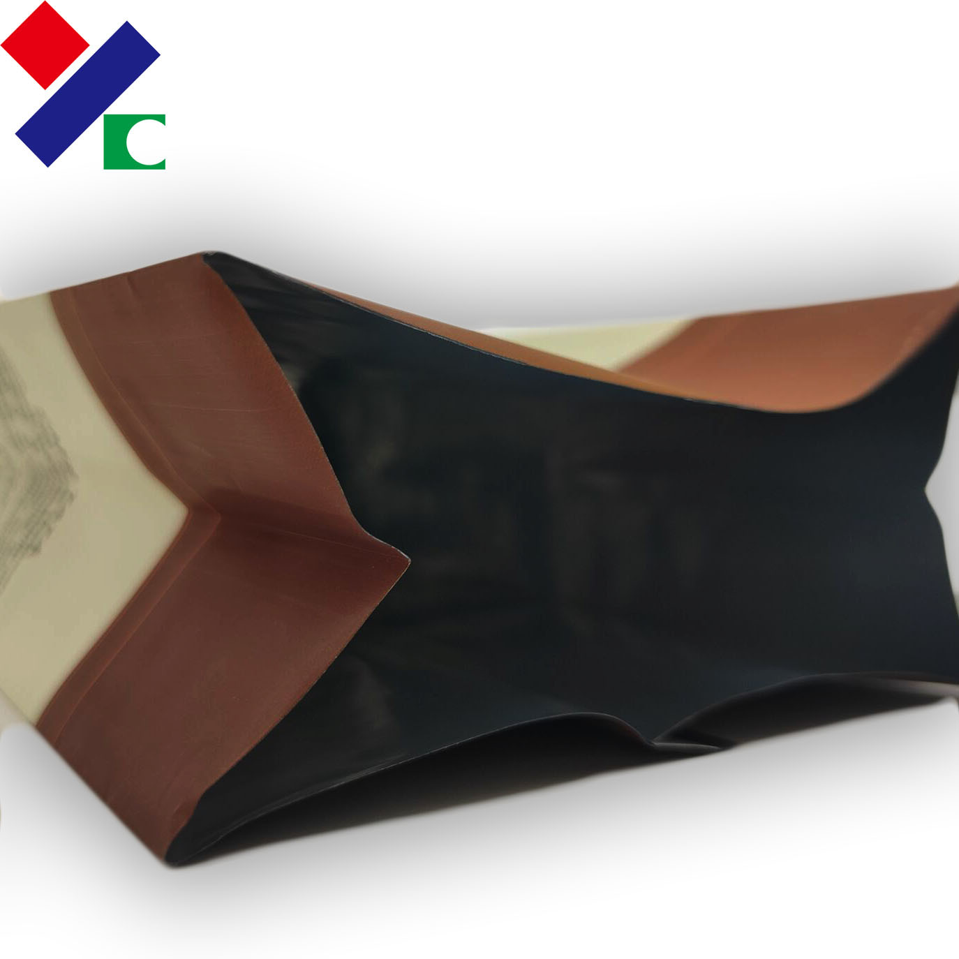 Matte 250G Stand Up Pouch , Flat Bottom Zipper Biodegradable Coffee Bags With Valve