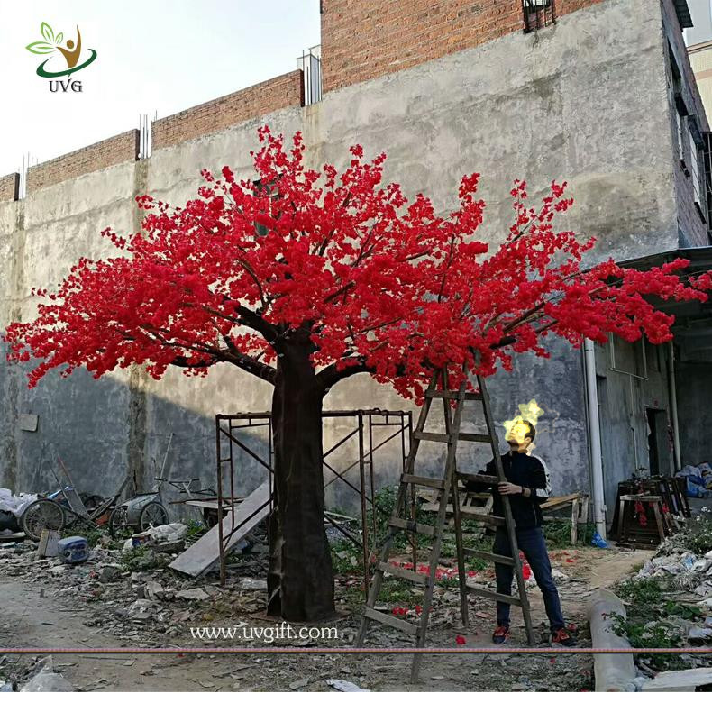 UVG luxury wedding decoration design in huge artificial cherry blossom trees for photography backdrops CHR174