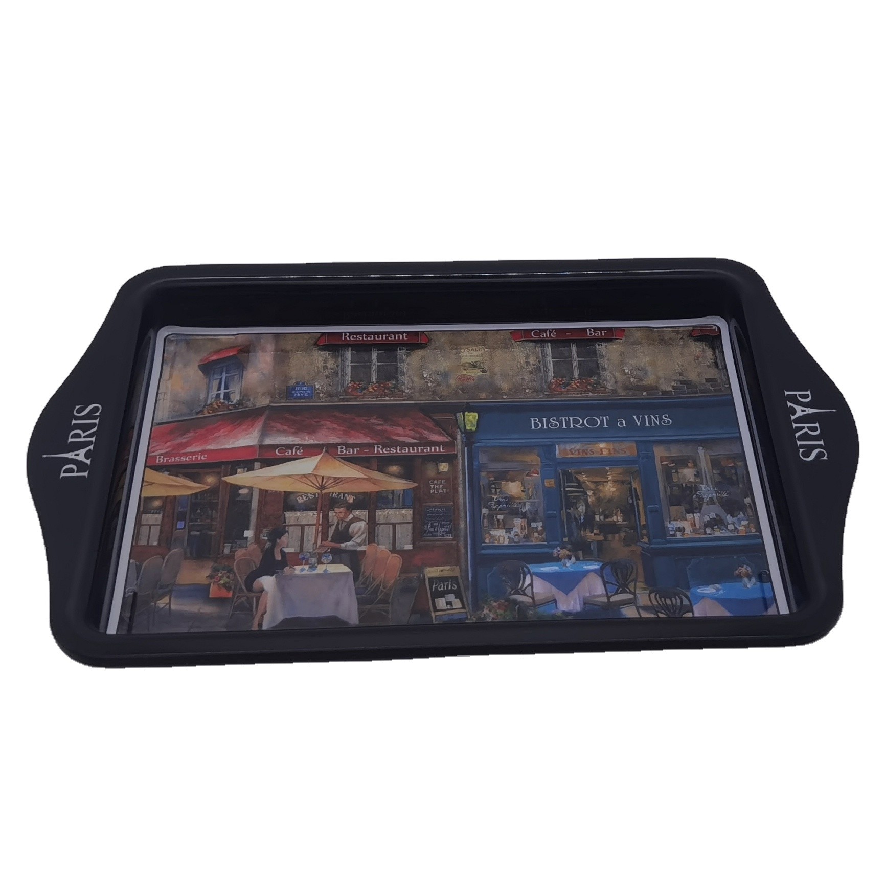 OEM ODM Rectangular Tin Serving Tray CMYK Printing Personalized Tin Containers