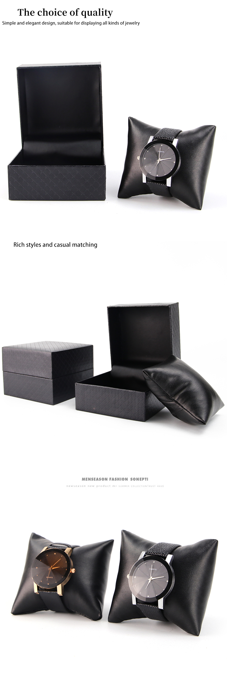Diamond Crosshatch Textured Hard Paper Watch Case Cardboard Luxury Box