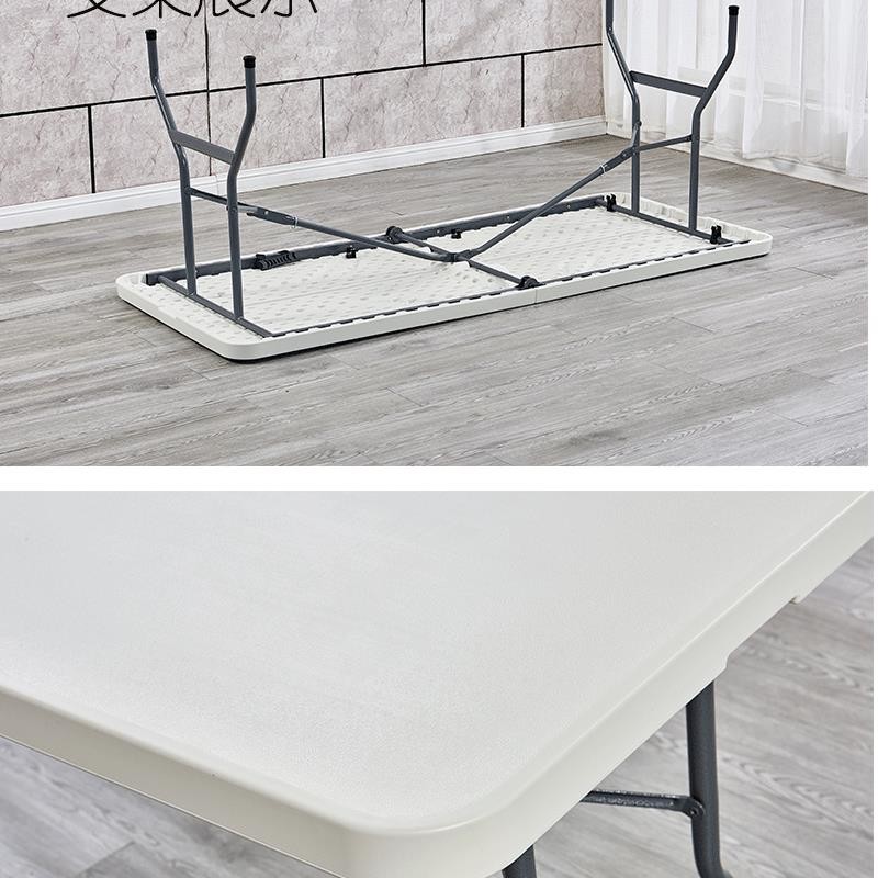 Iron HDPE Outdoor Plastic Folding Furniture Portable Beer Table