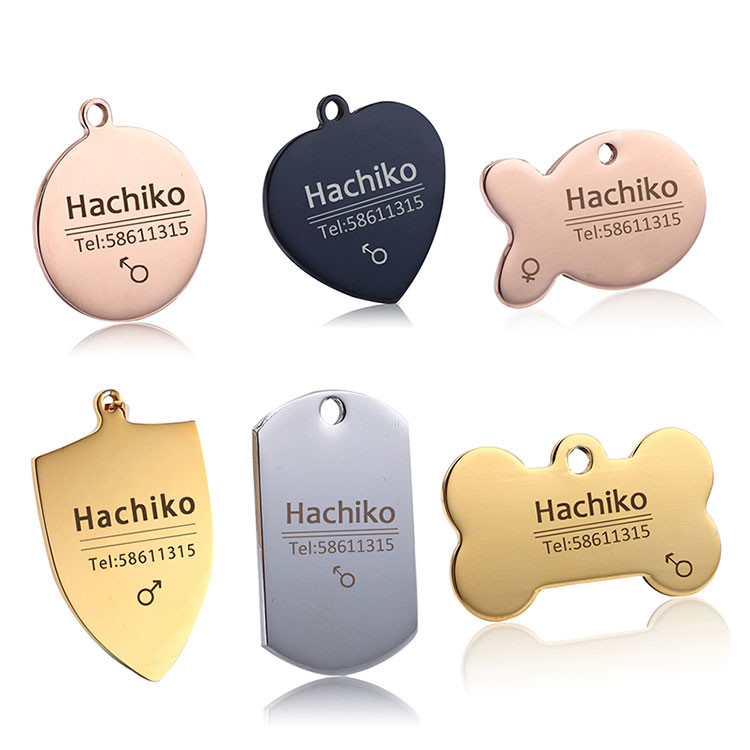Blank Dog Tags On Collar Personalised Stainless Steel Dog Id Tags