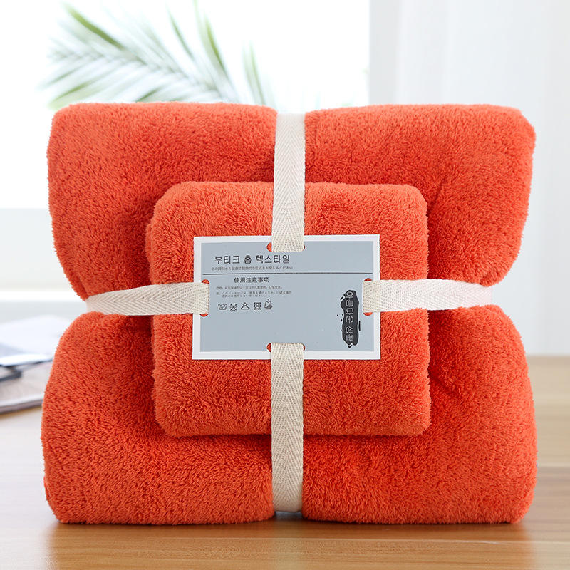 Coral Fleece Cooling Turkish Towel Set 5 Star Colorful Zero Twist Gift Set Bath Towel