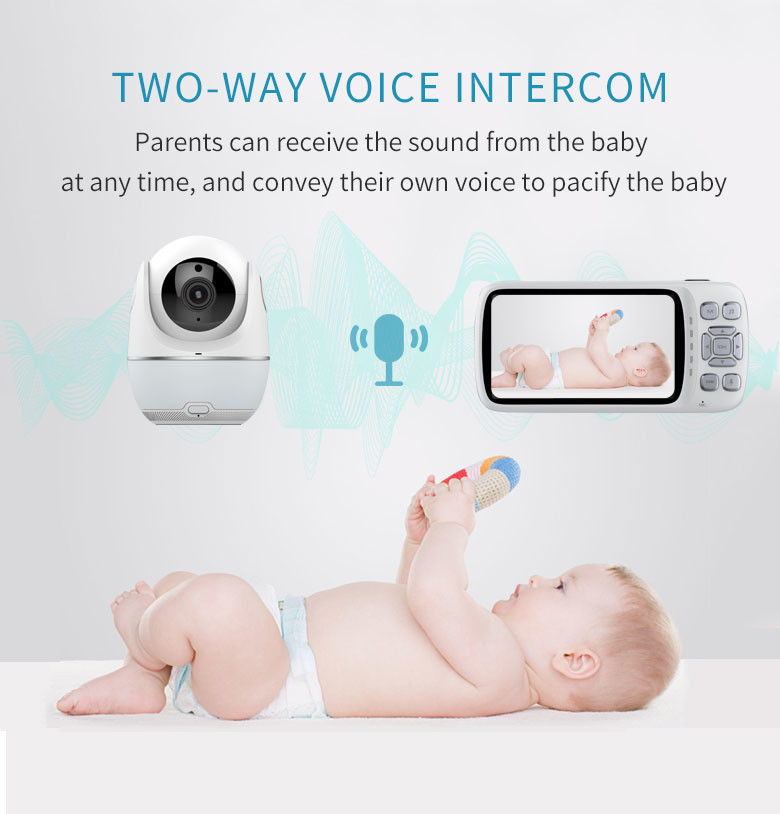 HD 5" Babyphone Mobile Wifi Two Way Video Pet Camera Support Cry Warning Voice Talk