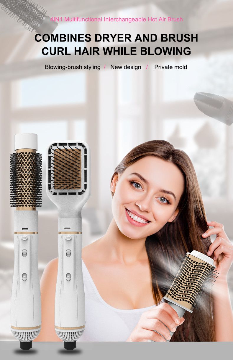 Interchangeable Hair Straightener And Curler Brush 2.5m Power cord