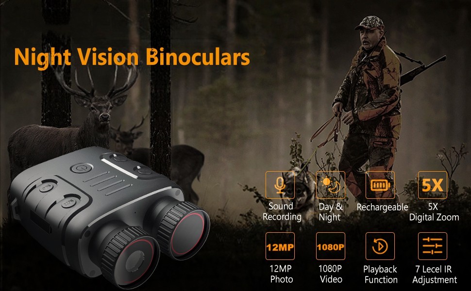 Wildlife Abs Digital Night Vision Camera Black Military Infrared Binoculars