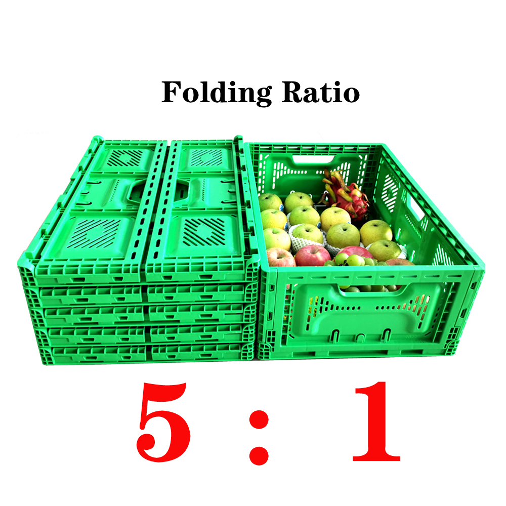 Foldable Mesh Crates For Vegetable Collapsible Plastic Shipping Crates 600x400x52mm