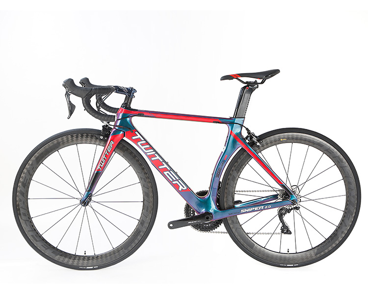 Holographic Frame Carbon Fiber Road Bike With Carbon Rim 22 Speed
