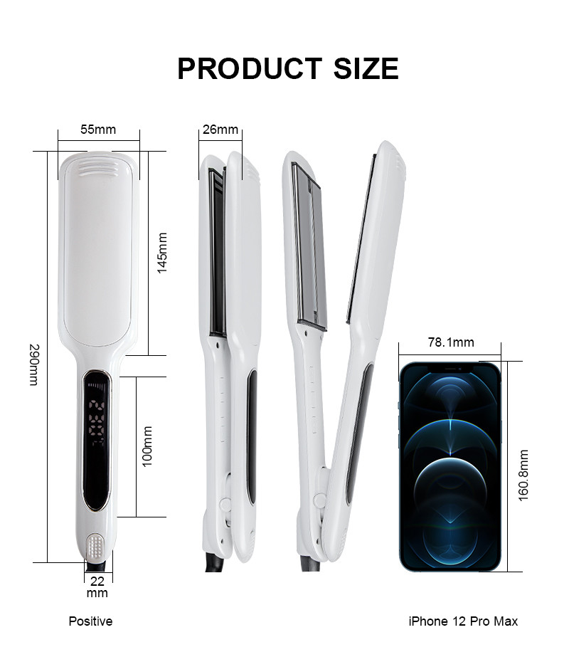 2 Inch Rose Gold Flat Iron Wide Plate 35W for Home Hotel Salon
