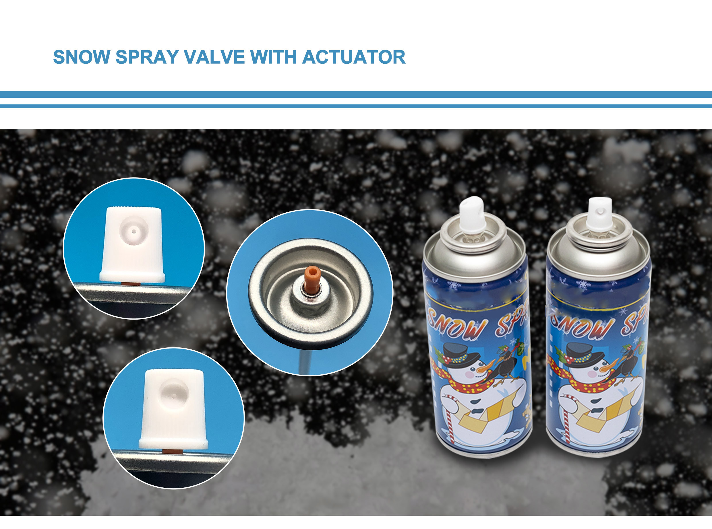 Precise One Inch Aerosol Snow Spray Valve Perfect For Holiday Displays