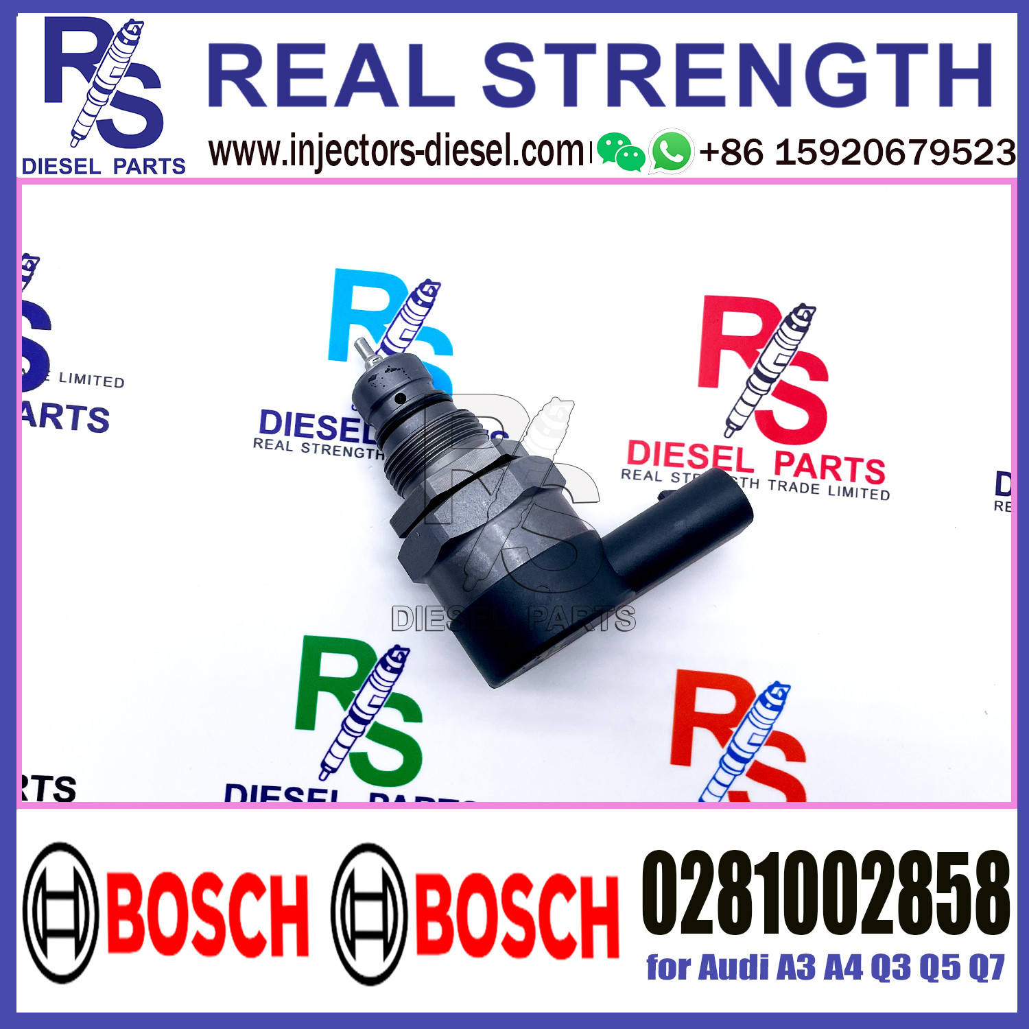 BOSCH Control Valve 0281002858 DRV Regulator Solenoid 0281002858 for Audi A3 A4 Q3 Q5 Q7