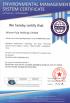 Winner Pulp Holdings Limited Certifications