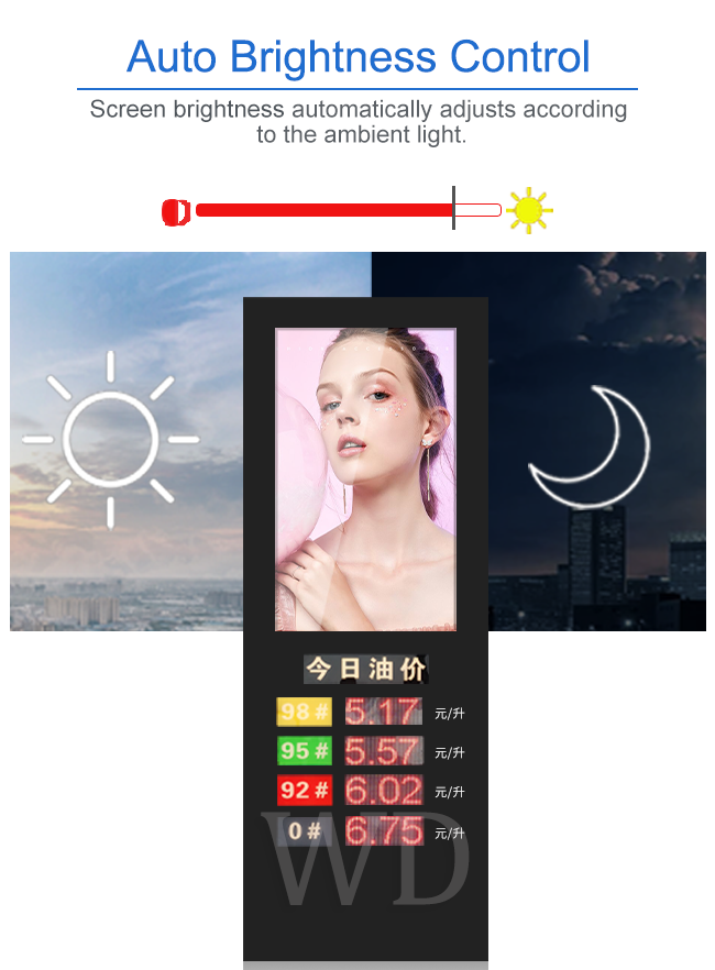 Gas station Price tag LCD outdoor advertising display 43inch 49inch