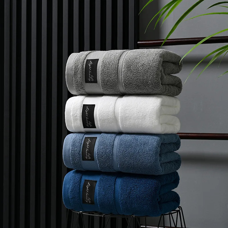 Pure Cotton Luxury Hotel Towel Set with Thick Striped Pattern and Jacquard Design