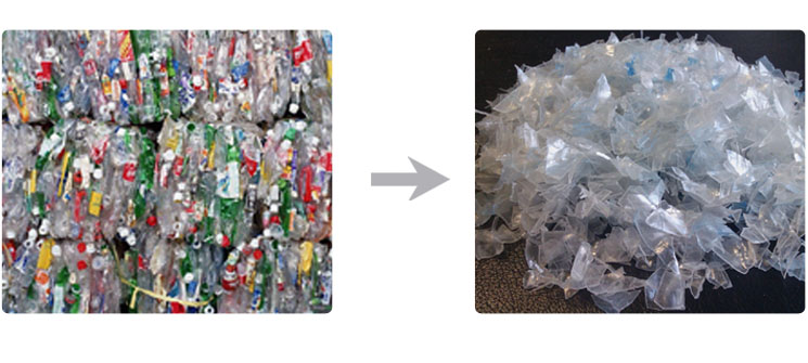 PET Bottle Recycling Line With Cutting Washing Plastic Waste Recycling Machine