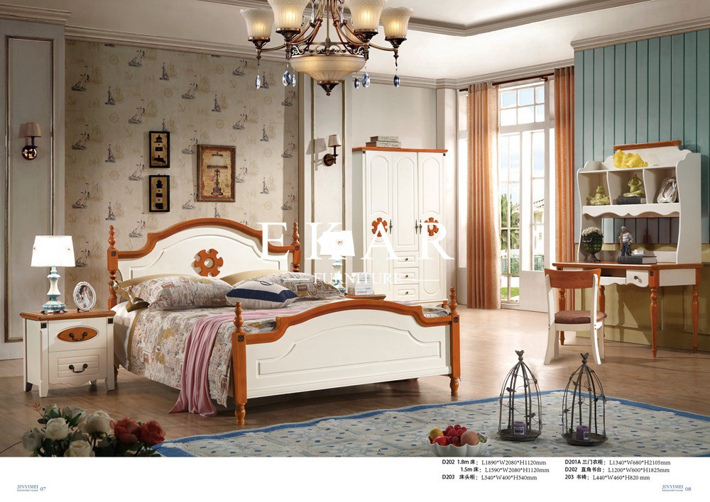 American Rural Style Wooden Double Bed