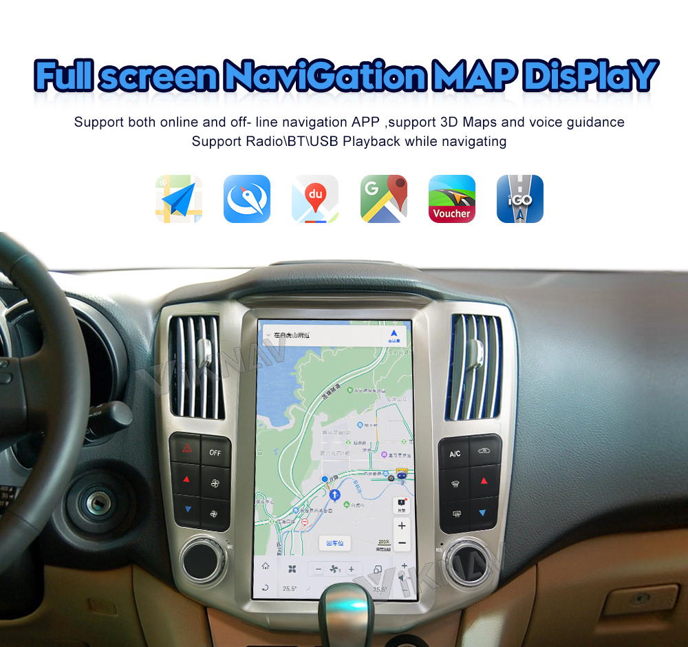 12.1 Inch Full Screen Android Car Radio For Lexus RX RX300 RX330 RX350 RX400H