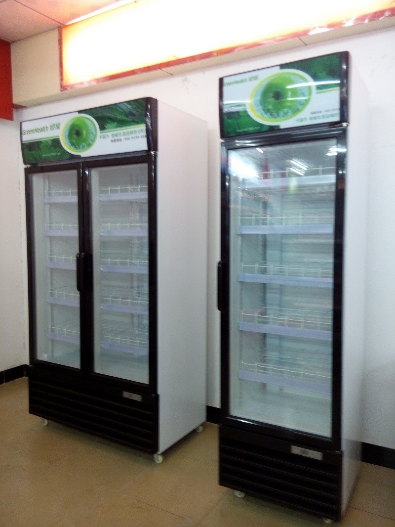 5 Layer Commercial Beverage Cooler / Upright Glass Door Pepsi Display Refrigerator With Static Cooling