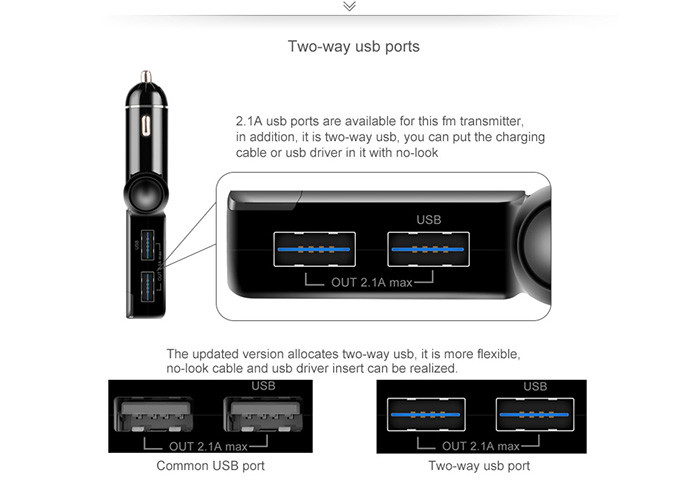 Dual USB Port Bluetooth Car Charger Digital Display For All Types Vehicles