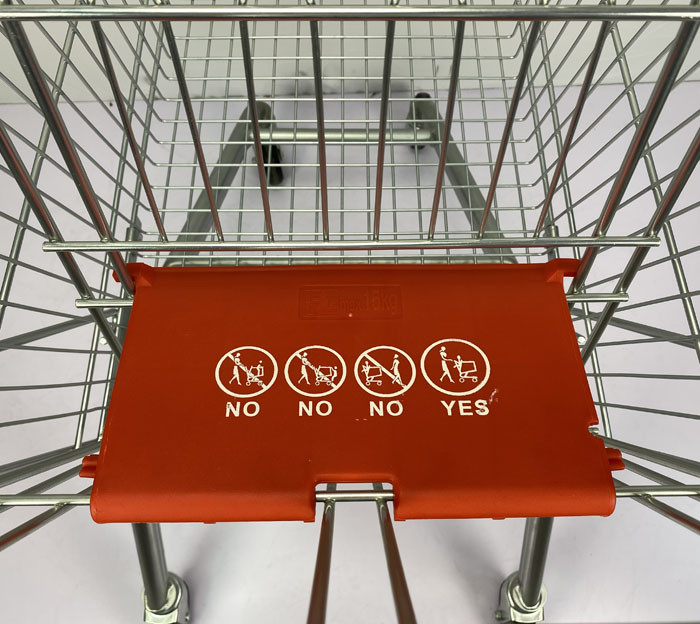 CE 125L European Large Shopping Cart 110kgs Loading Capacity Metal Shopping Trolley