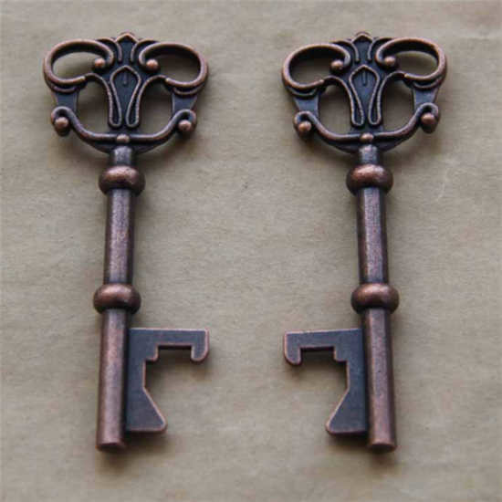 Die casting antique key shape beer bottle opener, innovative wedding favor, cheap promotion gift, bronze / copper coatin