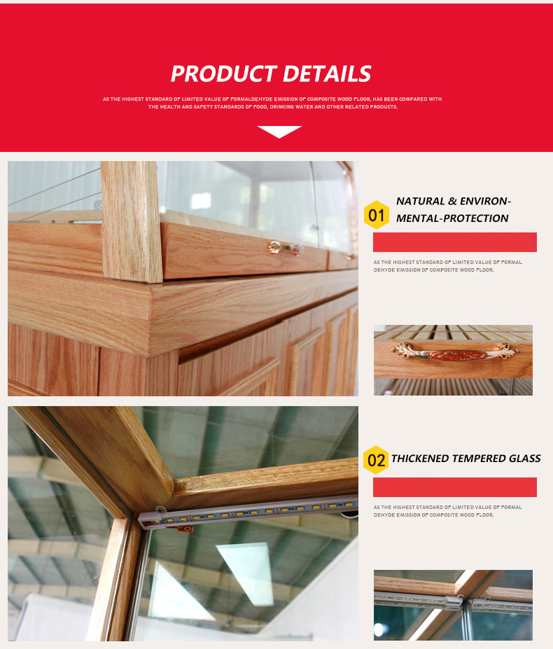 Bread Cake Shop Display Showcase Wood / Glass Material With Energy Saving LED Light