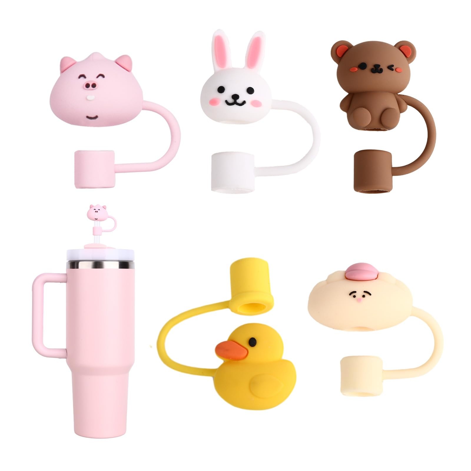 Silicone Flower Straw Toppers Reusable Covers And Caps For 9-10mm Straws Fits Stanley 30 & 40oz Stambler Stanley Cap Lid