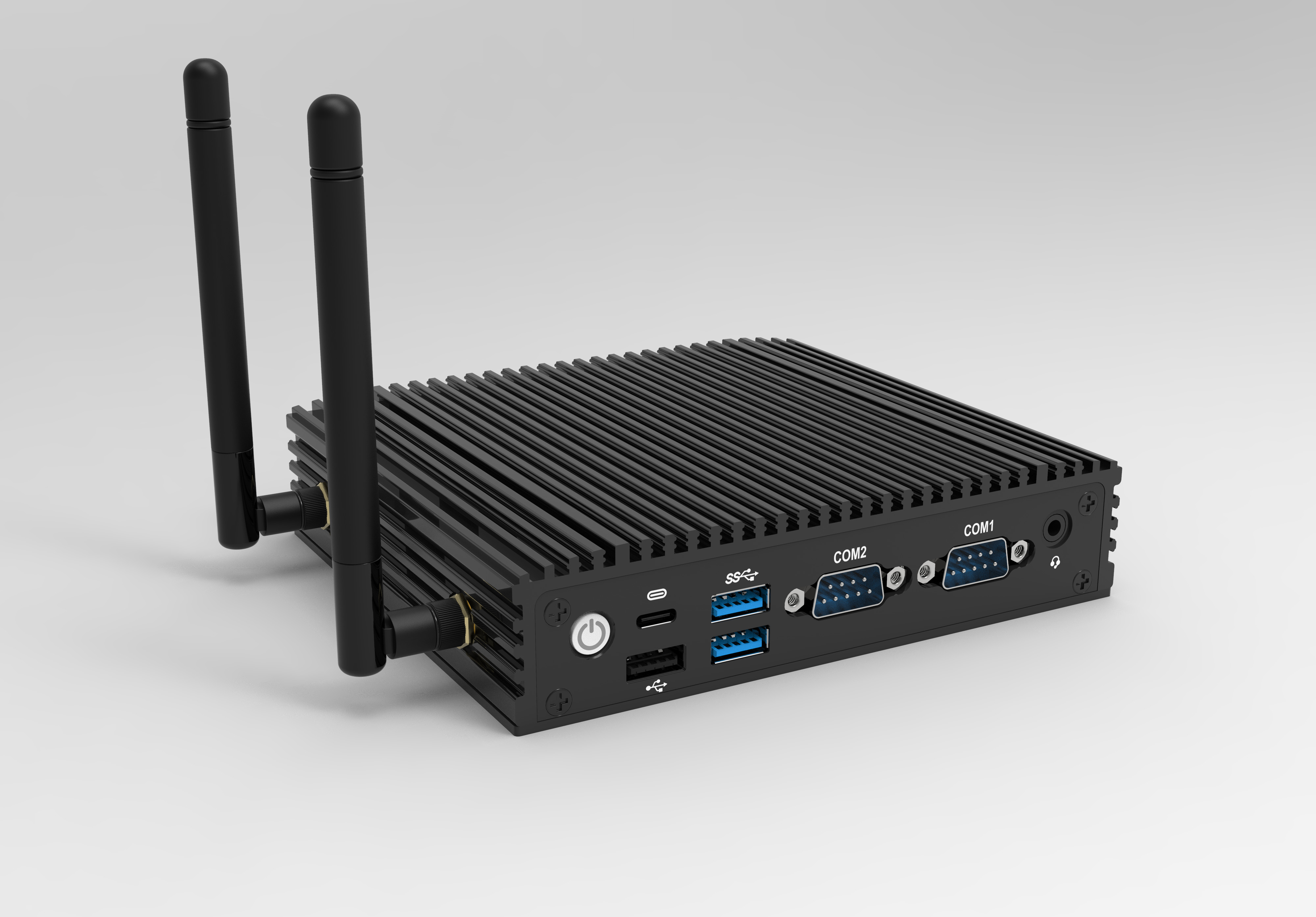 Dual COM Dual Lan Embedded Industrial PC N100 Fanless Mini Desktop Computer, WiFi 6