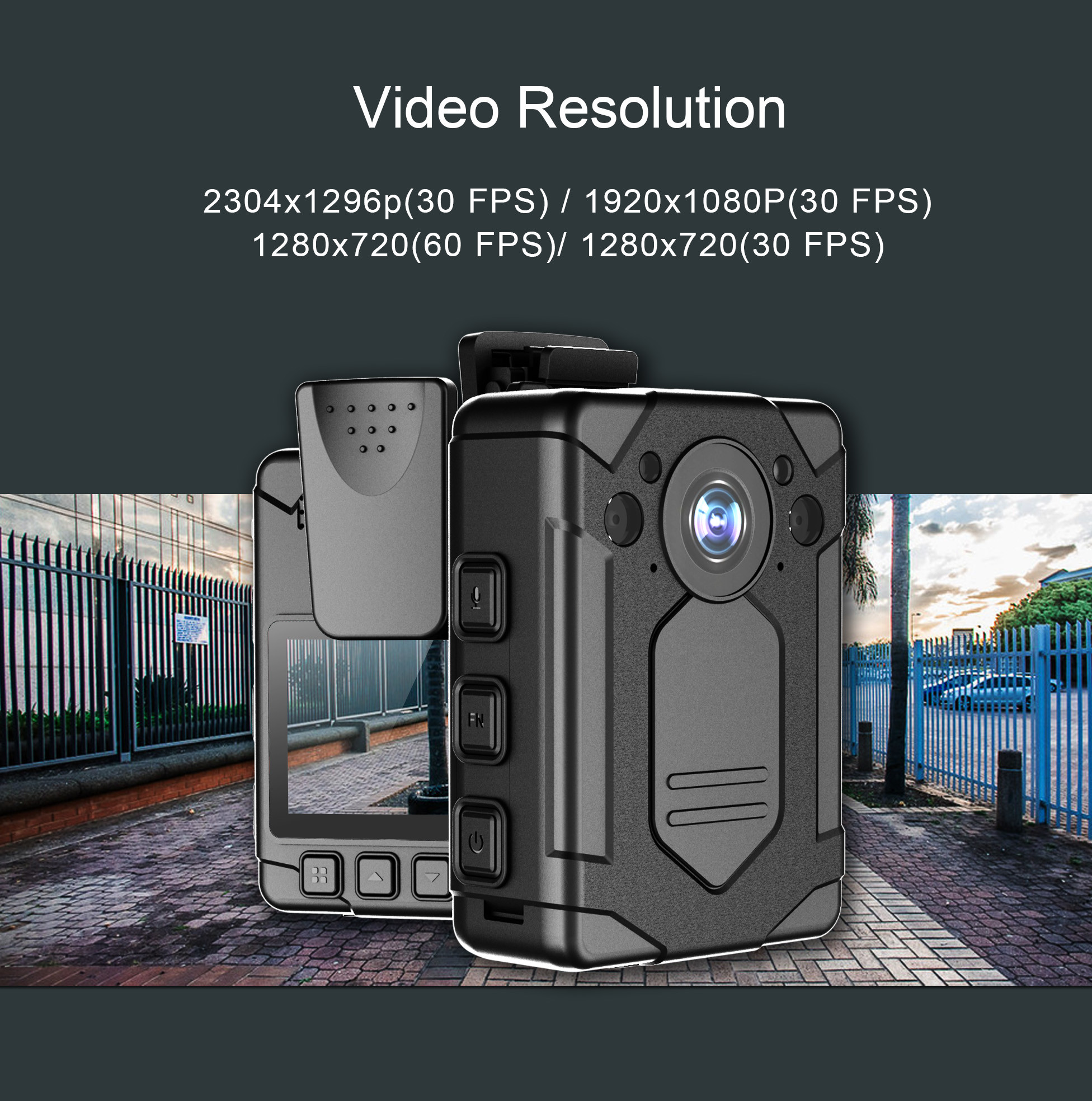IP68 Portable Body Camera With Audio Recording Night Vision 32G 64G 128G Memory
