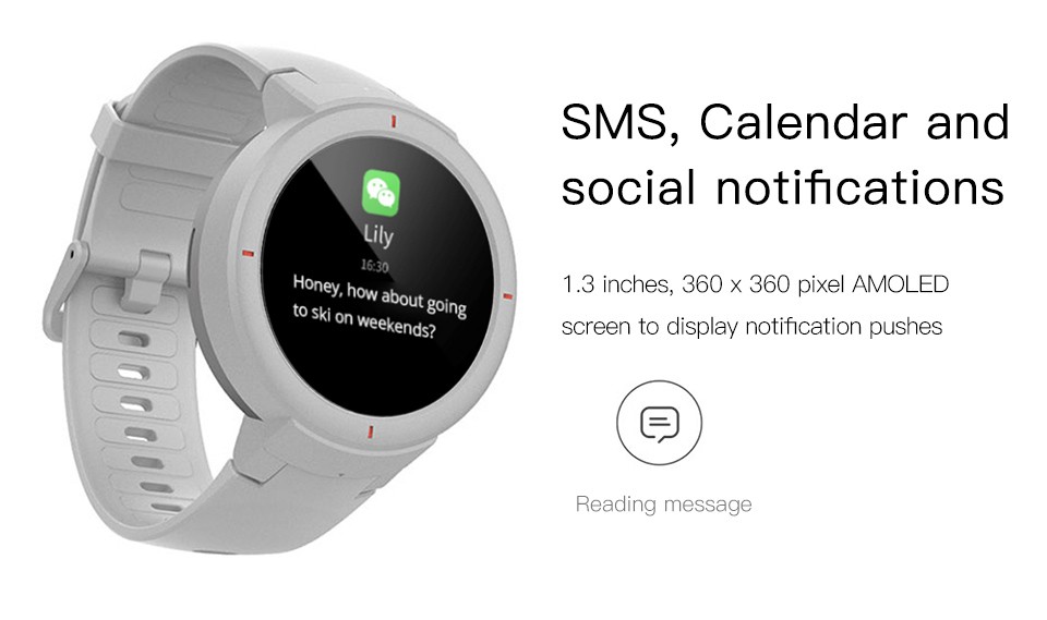 Global Version Amazfit Verge Smart Watch IP68 Waterproof AMOLED Screen Smart Sports Heart Rate Watch Amazfit Smart Watch