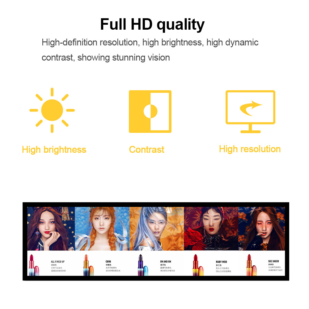 Ultra Wide Screen Stretched Bar Lcd Display 49inch For Metro Bus Advertising