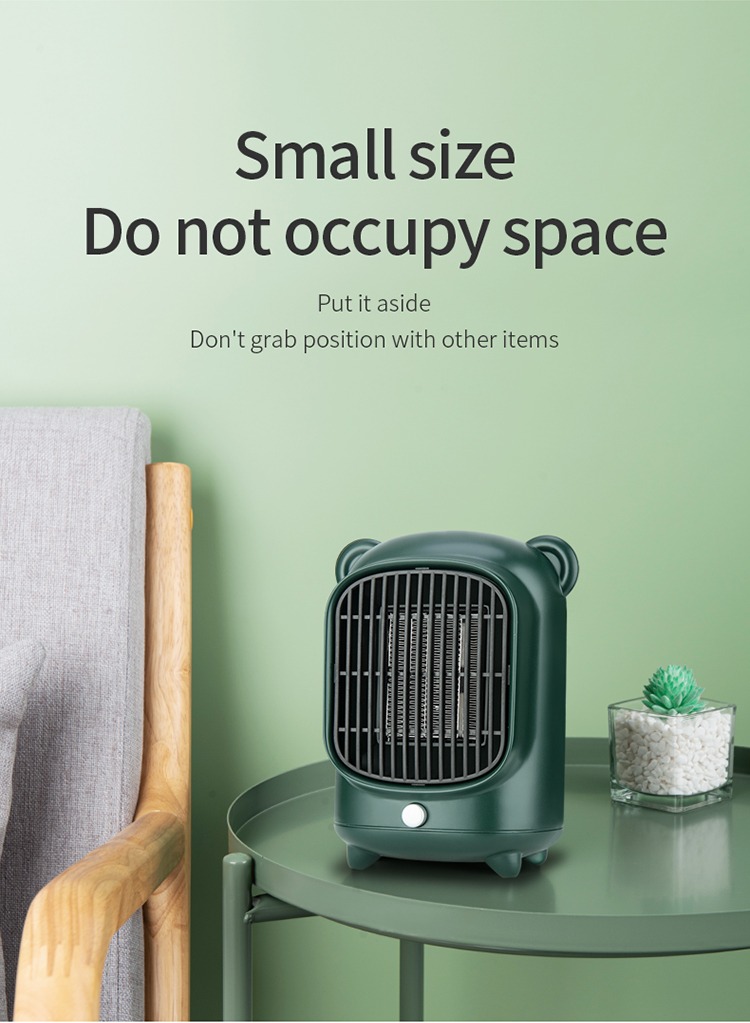 NO App-Controlled 500W Cute Design PTC Ceramic Room Desk Electric Hot Air Fan Heater