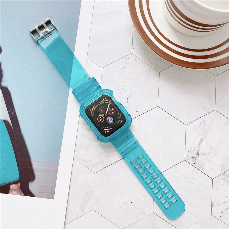 Transparent Integrated TPU Silicone Watchband Width 23mm Protective Shell