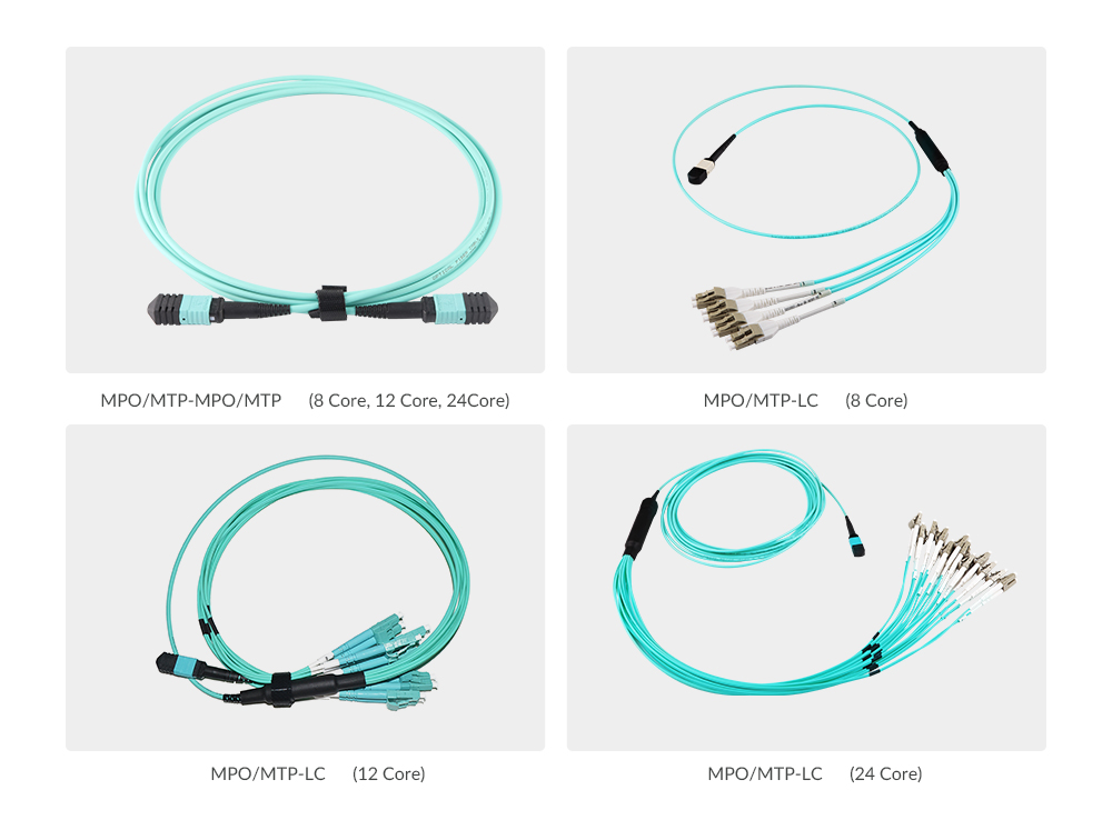 8 Core 12 Core Fiber Cable Patch Cord Male Female Fanout Breakout MPO MTP To LC